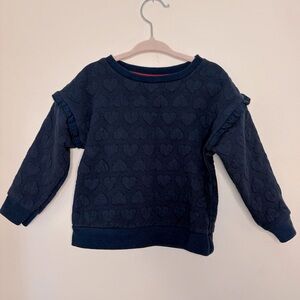 Wonder nation embossed heart navy blue sweater / pullover / sweatshirt
